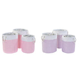 Basket set DKD Home Decor White Pink Lilac 40 x 40 x 49 cm 4 Kg 3 Pieces (2 Units)-0