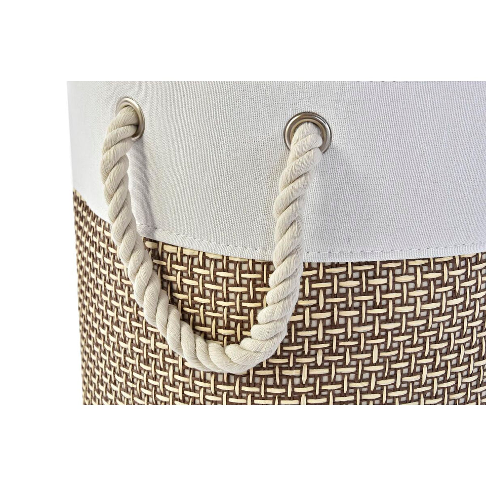 Basket set DKD Home Decor White Brown Grey 40 x 40 x 49 cm 4 Kg 3 Pieces (2 Units)-3