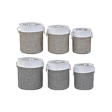 Basket set DKD Home Decor White Brown Grey 40 x 40 x 49 cm 4 Kg 3 Pieces (2 Units)-2