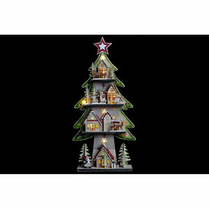 Christmas Tree DKD Home Decor Red Tree Blue Pink Wood Green (23 x 9 x 47 cm) (2 Units)-1
