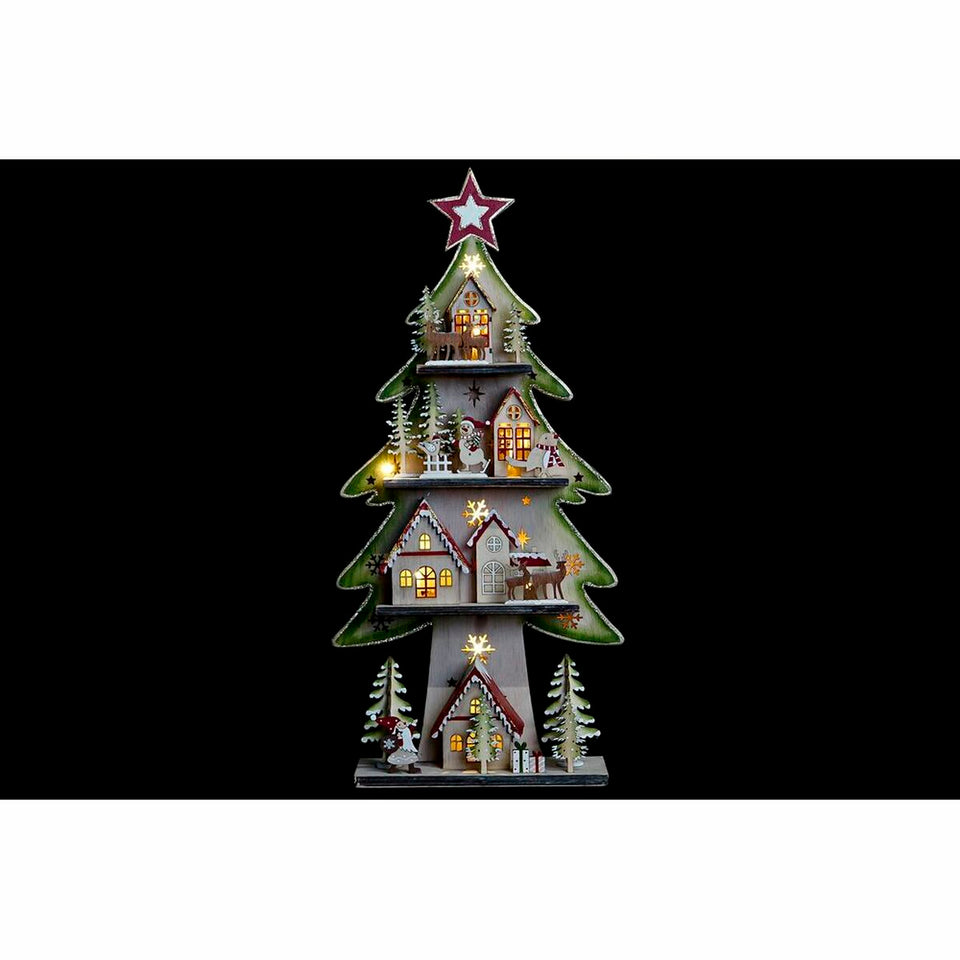 Christmas Tree DKD Home Decor Red Tree Blue Pink Wood Green (23 x 9 x 47 cm) (2 Units)-1