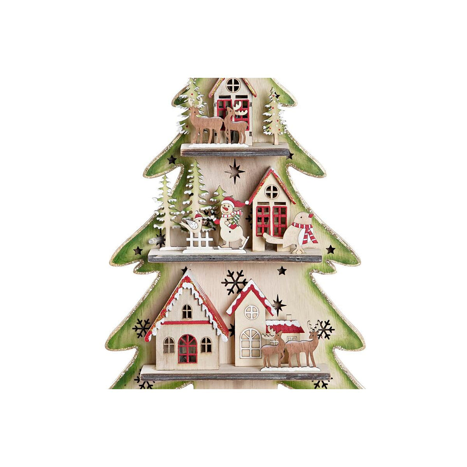 Christmas Tree DKD Home Decor Red Tree Blue Pink Wood Green (23 x 9 x 47 cm) (2 Units)-3