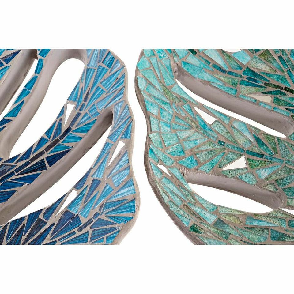 Centerpiece DKD Home Decor Blue Green Resin Crystal 45 x 36 x 9 cm 43 x 36 x 9 cm (2 Units)-2