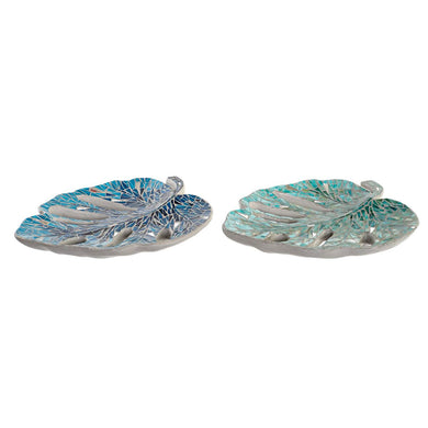 Centerpiece DKD Home Decor Blue Green Resin Crystal 45 x 36 x 9 cm 43 x 36 x 9 cm (2 Units)-0