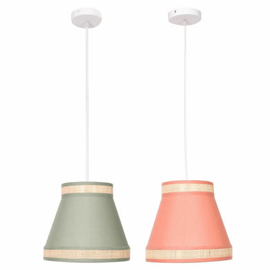 Ceiling Light DKD Home Decor 30 x 30 x 28 cm Natural Orange Green Rattan 28 x 28 x 28 cm 50 W (2 Units)-0
