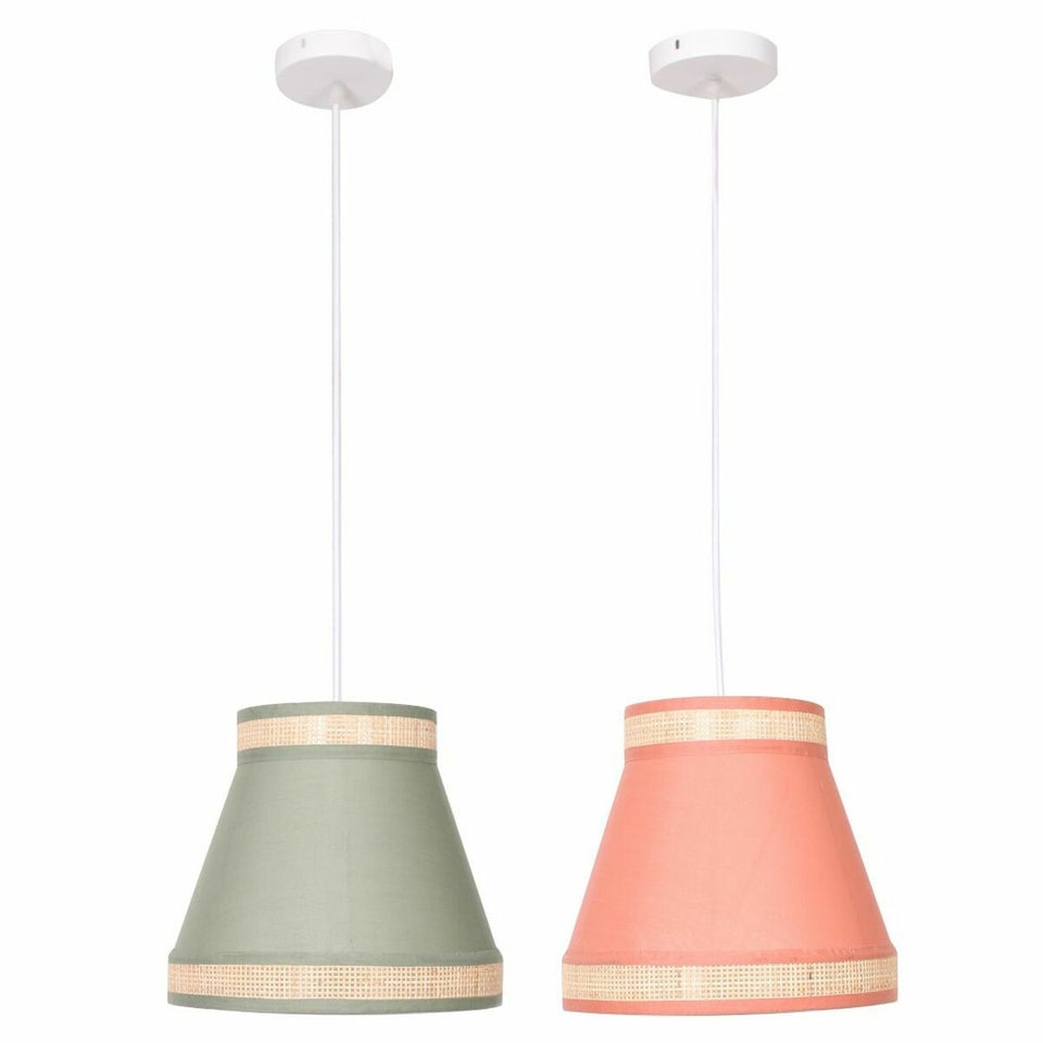 Ceiling Light DKD Home Decor 30 x 30 x 28 cm Natural Orange Green Rattan 28 x 28 x 28 cm 50 W (2 Units)-0