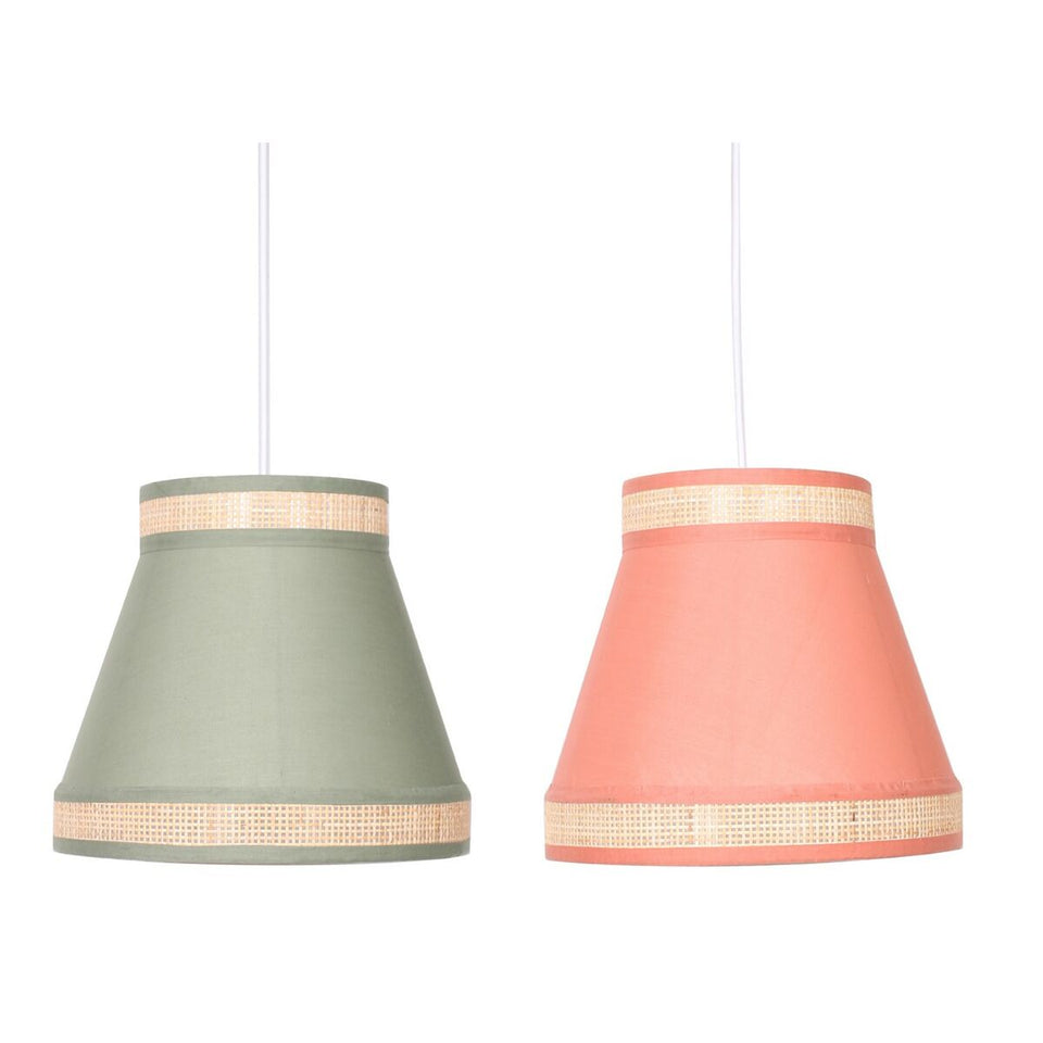 Ceiling Light DKD Home Decor 30 x 30 x 28 cm Natural Orange Green Rattan 28 x 28 x 28 cm 50 W (2 Units)-1