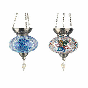 Ceiling Light DKD Home Decor 25 x 25 x 49 cm Crystal Metal Multicolour 25 x 25 x 40 cm 50 W (2 Units)-0