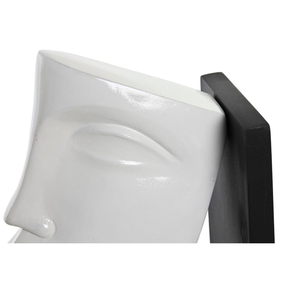 Bookend DKD Home Decor White Golden Resin Modern Face 30,5 x 10 x 22 cm (2 Units)-3