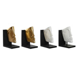 Bookend DKD Home Decor White Golden Resin Modern Face 30,5 x 10 x 22 cm (2 Units)-2