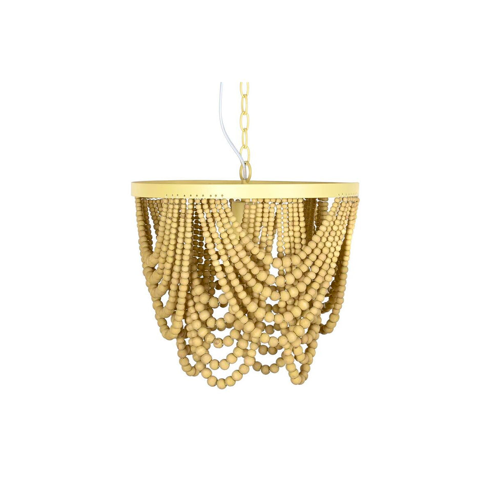 Ceiling Light DKD Home Decor Metal Brown Yellow 50 W MDF Wood (35 x 35 x 95 cm)-3