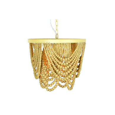 Ceiling Light DKD Home Decor Metal Brown Yellow 50 W MDF Wood (35 x 35 x 95 cm)-0
