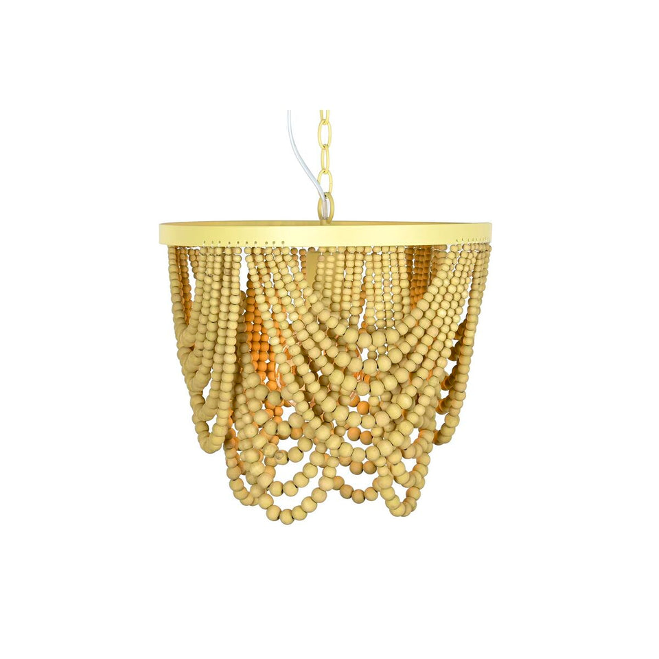 Ceiling Light DKD Home Decor Metal Brown Yellow 50 W MDF Wood (35 x 35 x 95 cm)-0