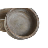 Centerpiece DKD Home Decor White Natural Mango wood 30,5 x 30,5 x 12,7 cm (3 Pieces)-1