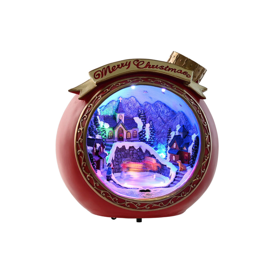 Christmas bauble Home ESPRIT Red Golden Musical 26,5 X 24 X 27 cm-1
