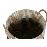 Basket set Home ESPRIT White Black Natural (2 Pieces)-2
