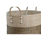 Basket set Home ESPRIT White Black Natural (2 Pieces)-1