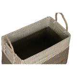 Basket set Home ESPRIT White Black Natural Seagrass Boho 44 x 25 x 38 cm 2 Pieces-2