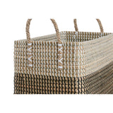 Basket set Home ESPRIT White Black Natural Seagrass Boho 44 x 25 x 38 cm 2 Pieces-1