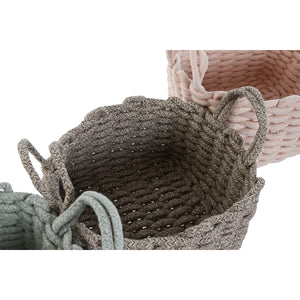 Basket set Home ESPRIT Rope 28 x 28 x 18 cm-2