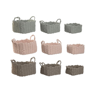 Basket set Home ESPRIT Rope 28 x 28 x 18 cm-0