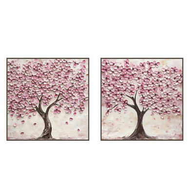 Canvas Home ESPRIT Beige Pink Dark brown Romantic 103 x 4,5 x 103 cm (2 Units)-0