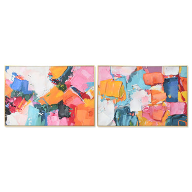 Canvas Home ESPRIT Abstract Urban 122,5 x 3,5 x 82,5 cm (2 Units)-0