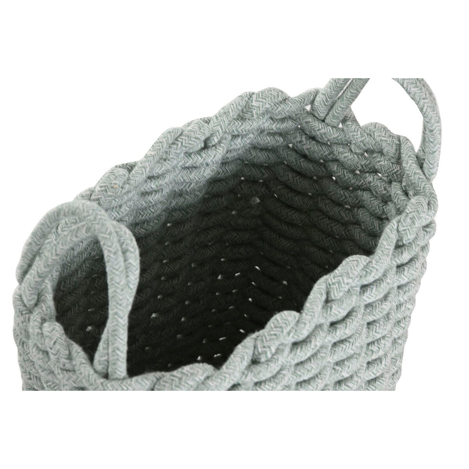 Basket set Home ESPRIT Green Grey Pink Rope 30 x 30 x 43 cm 2 Pieces (3 Units)-2