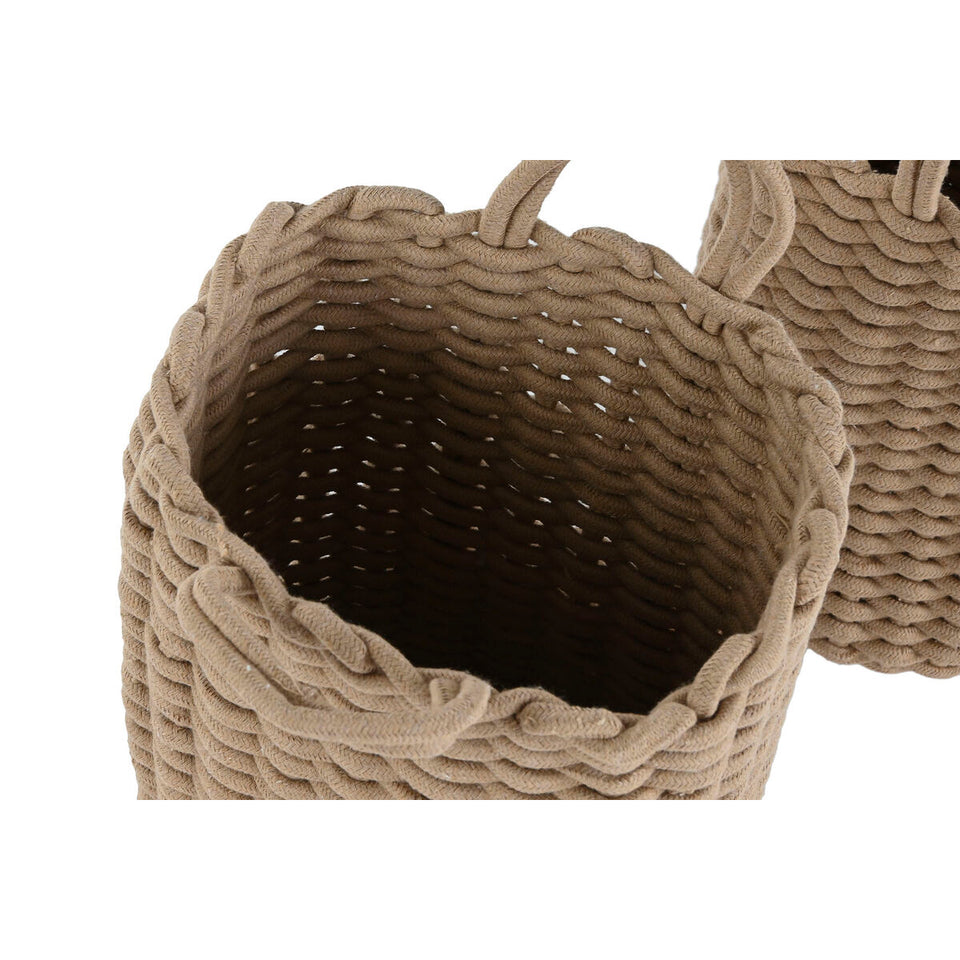 Basket set Home ESPRIT White Beige Rope 30 x 30 x 43 cm 2 Pieces (2 Units)-2
