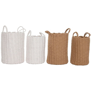 Basket set Home ESPRIT White Beige Rope 30 x 30 x 43 cm 2 Pieces (2 Units)-0