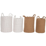 Basket set Home ESPRIT White Beige Rope 30 x 30 x 43 cm 2 Pieces (2 Units)-0