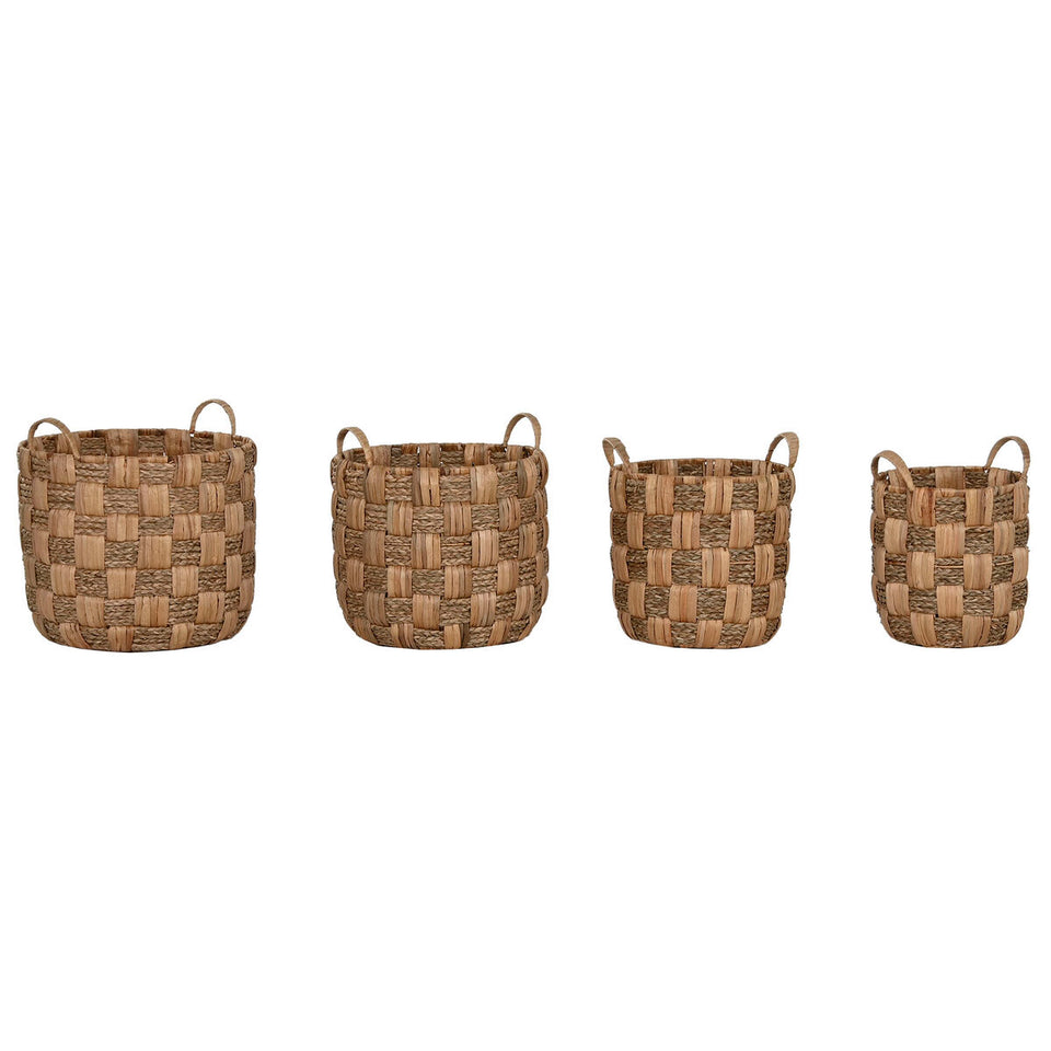 Basket set Home ESPRIT Natural Metal Water hyacinth (4 Pieces)-1