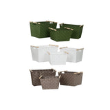 Basket set Home ESPRIT Green Grey Cream Wood polypropylene 43 x 30 x 30 cm 3 Pieces (3 Units)-1