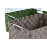 Basket set Home ESPRIT Green Grey Cream Metal polypropylene 44 x 32 x 20 cm (3 Units)-2