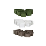 Basket set Home ESPRIT Green Grey Cream Metal polypropylene 44 x 32 x 20 cm (3 Units)-1