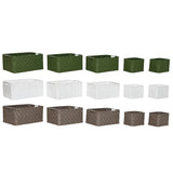 Basket set Home ESPRIT Green Grey Cream Metal polypropylene 44 x 32 x 20 cm (3 Units)-0