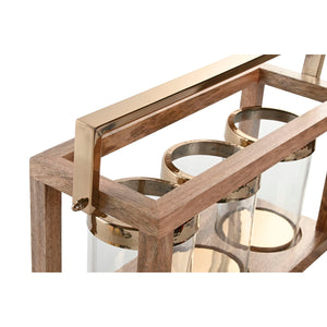 Candleholder Home ESPRIT Brown Steel Mango wood 51 x 19 x 33 cm-3