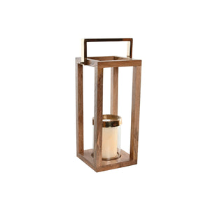 Candleholder Home ESPRIT Brown Steel Mango wood 25 x 25 x 54 cm-1