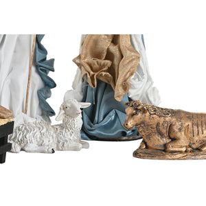 Christmas nativity set Home ESPRIT Blue White 20 x 15 x 30 cm (9 Pieces)-4