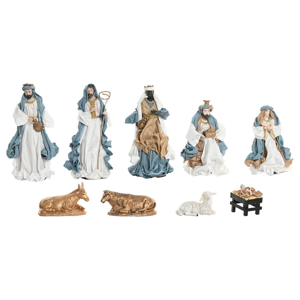 Christmas nativity set Home ESPRIT Blue White 20 x 15 x 30 cm (9 Pieces)-3