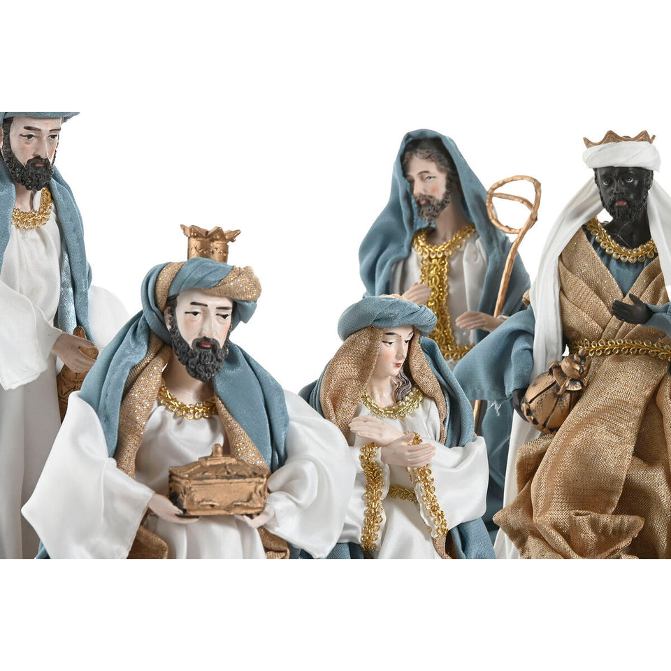 Christmas nativity set Home ESPRIT Blue White 20 x 15 x 30 cm (9 Pieces)-2