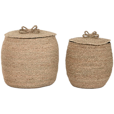 Basket set Home ESPRIT Natural Seagrass (2 Pieces)-0