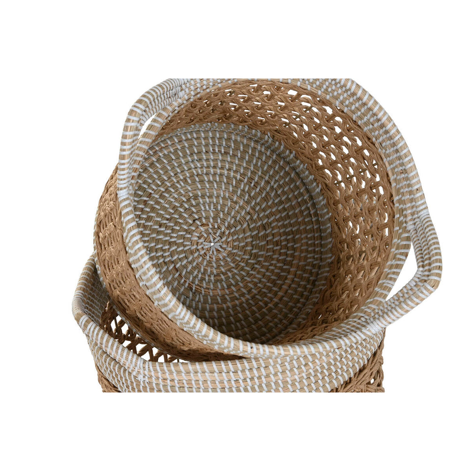 Basket set Home ESPRIT White Natural Paper Seagrass (2 Pieces)-1