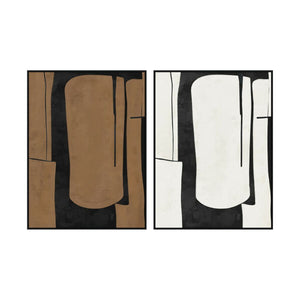 Canvas Home ESPRIT Brown Black Abstract Urban 90 x 4 x 120 cm (2 Units)-0
