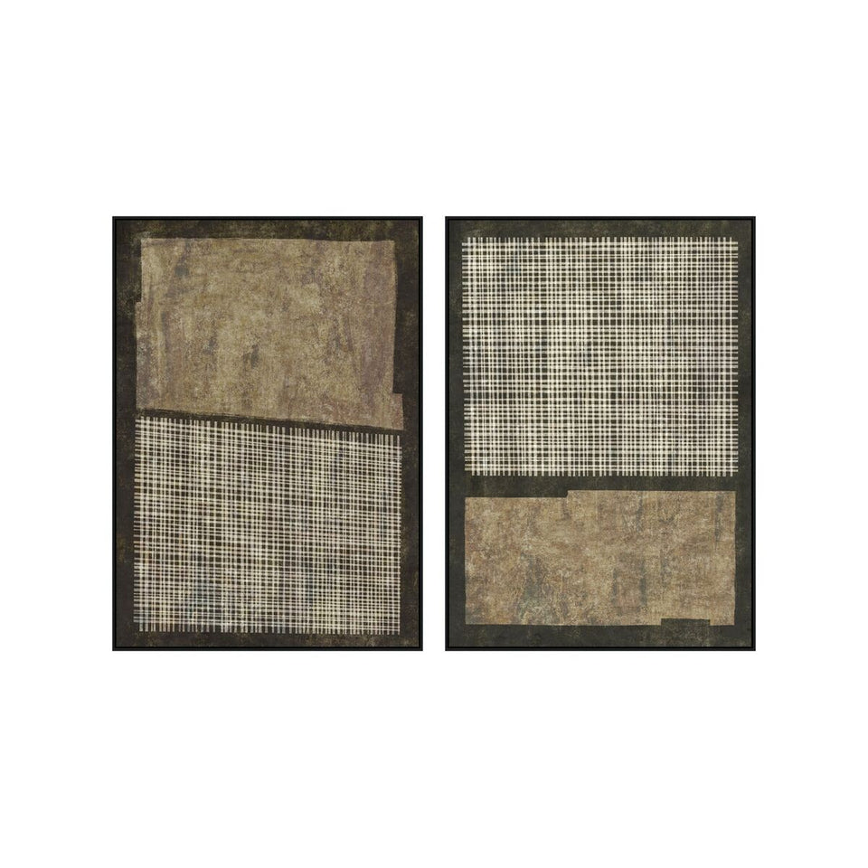 Canvas Home ESPRIT Brown Black Modern Urban 100 x 4 x 140 cm (2 Units)-0