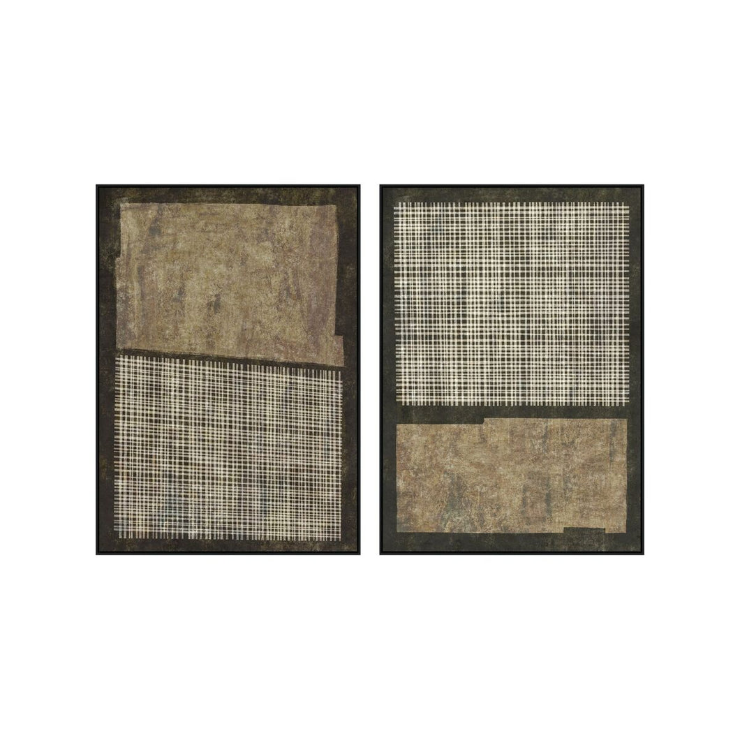 Canvas Home ESPRIT Brown Black Modern Urban 100 x 4 x 140 cm (2 Units)-0
