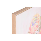 Canvas Home ESPRIT Green Pink Flowers Shabby Chic 75 x 4 x 100 cm (2 Units)-3
