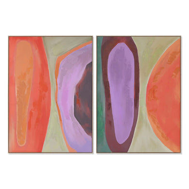 Canvas Home ESPRIT Orange Light mauve Modern Urban 100 x 4 x 140 cm (2 Units)-0