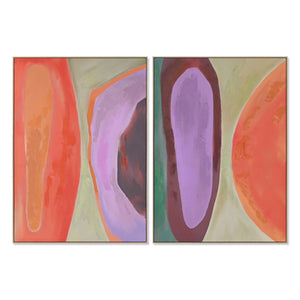 Canvas Home ESPRIT Orange Light mauve Modern Urban 100 x 4 x 140 cm (2 Units)-0