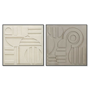 Canvas Home ESPRIT Brown Beige Modern Urban 102 x 4,5 x 102 cm (2 Units)-0
